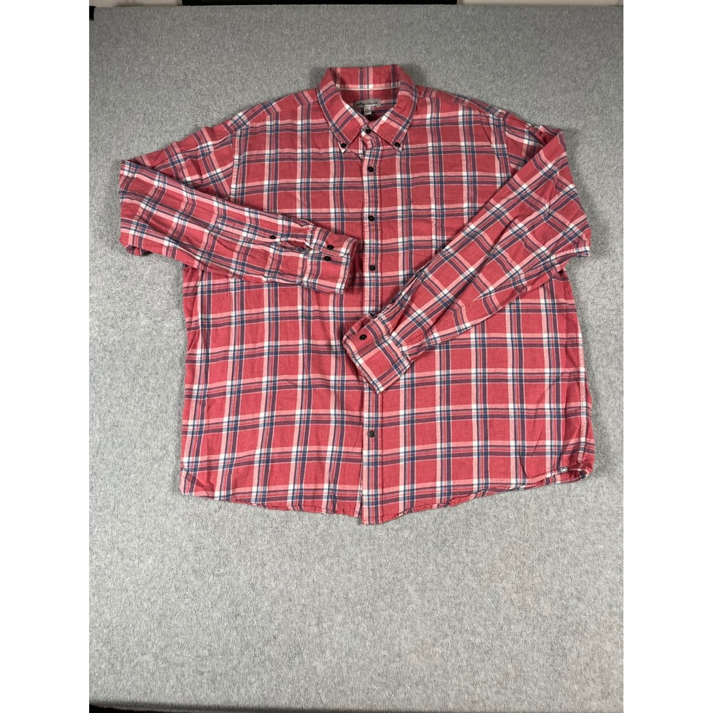 Peter Millar Crown Sherbrooke Mens XL Red Blue Plaid Cotton Button Down Shirt